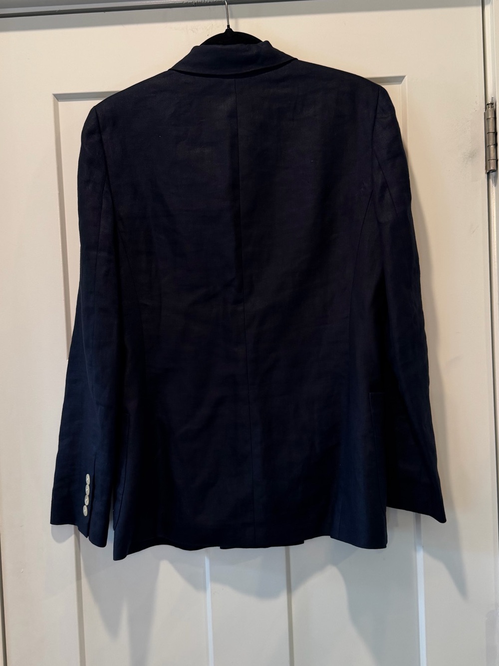 Lauren Ralph Lauren Navy Linen Double Breasted Blazer Size 6 Classic Preppy - Picture 5 of 14